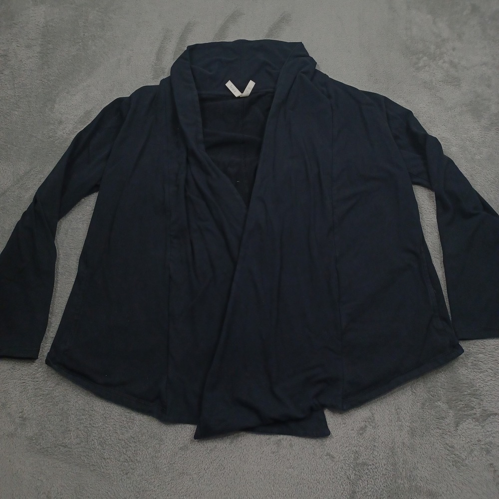 Pact‎ Cardgian Womens XL Black Open Wrap Organic Cotton Pockets